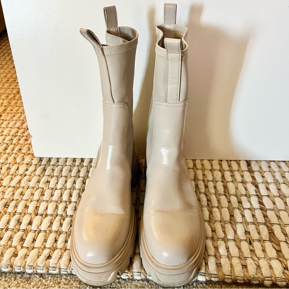 H&M Taupe Calf Length Boots Pull On - Picture 3 of 7
